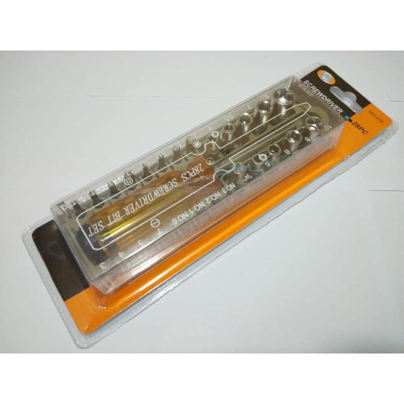 SCREWDRIVER BIT SET / OBENG SOCK SET GAQ QIANG GAGANG BENING TRANSPARAN