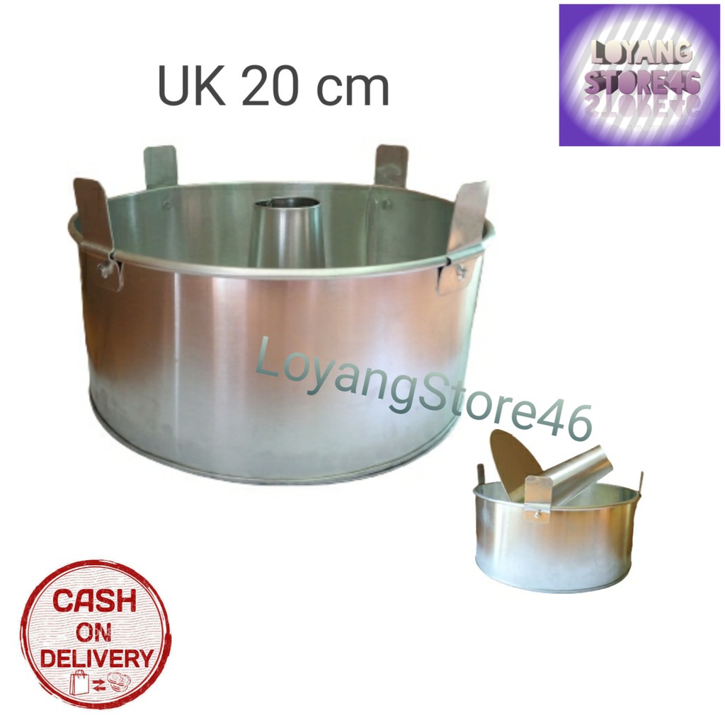 Loyang chiffon cake 20 cm loyang chiffon lurus bahan aluminium