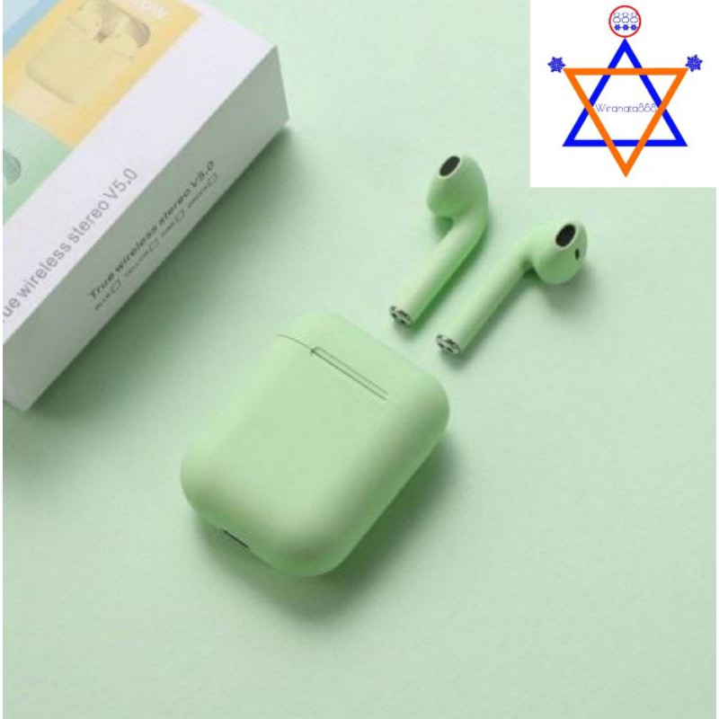 EARPHONE BLUETOOTH MACARON I12 - HEADSET BLUETOOTH ORIGINAL MACARON  - GREEN