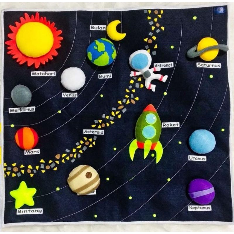 [NEW TOY] Mainan Edukasi Anak - Flanel Mengenal Tata Surya (Solar System Felt Toy)