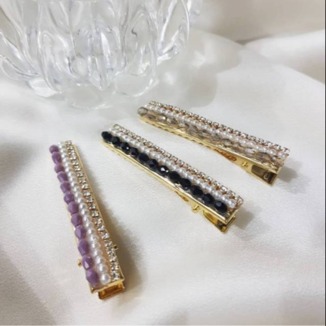 Beads Swarovski Hairclips (Jepit rambut/poni manik kristal)