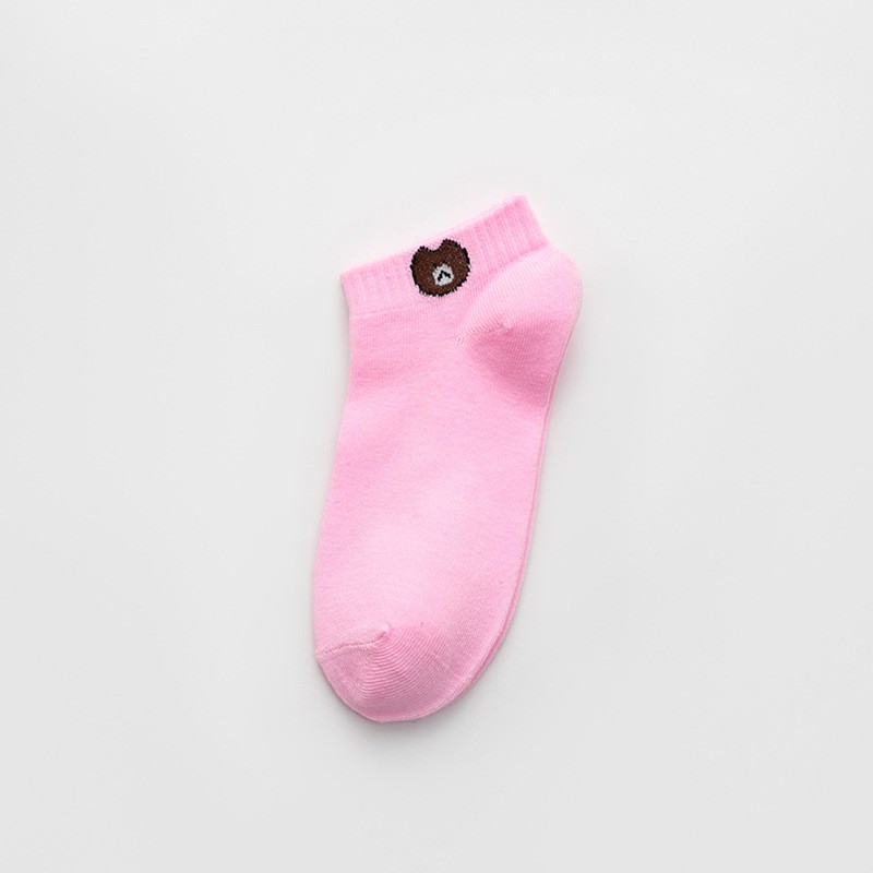 AliMaMa - KAOS KAKI BEAR - Kaus Kaki Perempuan Laki Laki Unisex Mata Kaki Ankle Sock Socks Murah Medan-PINK
