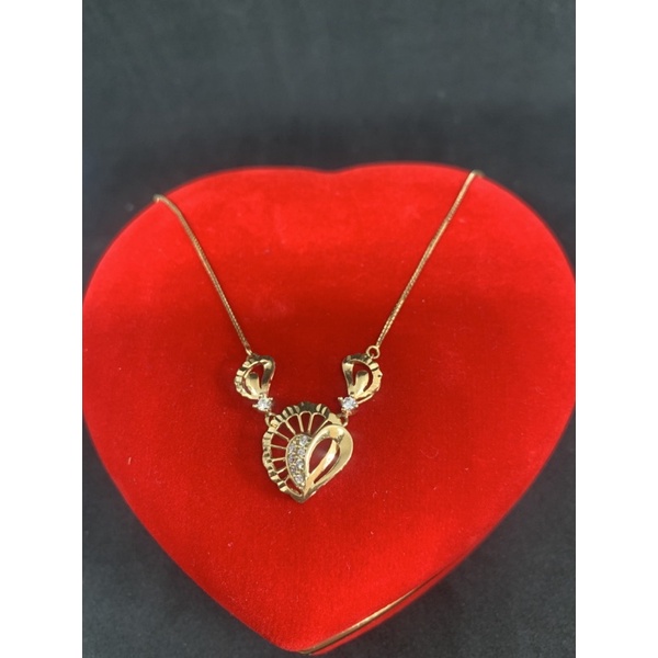 kalung emas asli kdr 700 model bunga love bermata