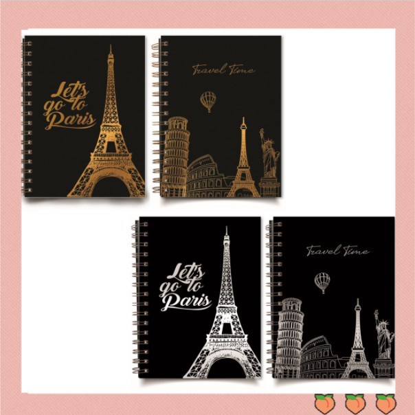 

Notebook spiral A5 hardcover silver gold GARIS RULED