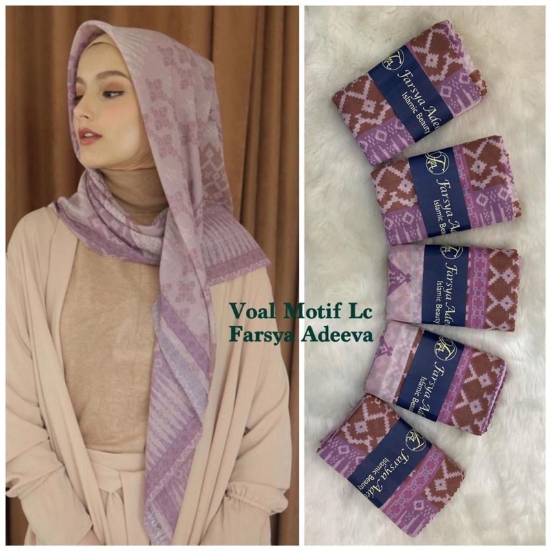 Hijab Voal Motif Laser Cut Jilbab Segi Empat Deenay by Farsya Adeeva