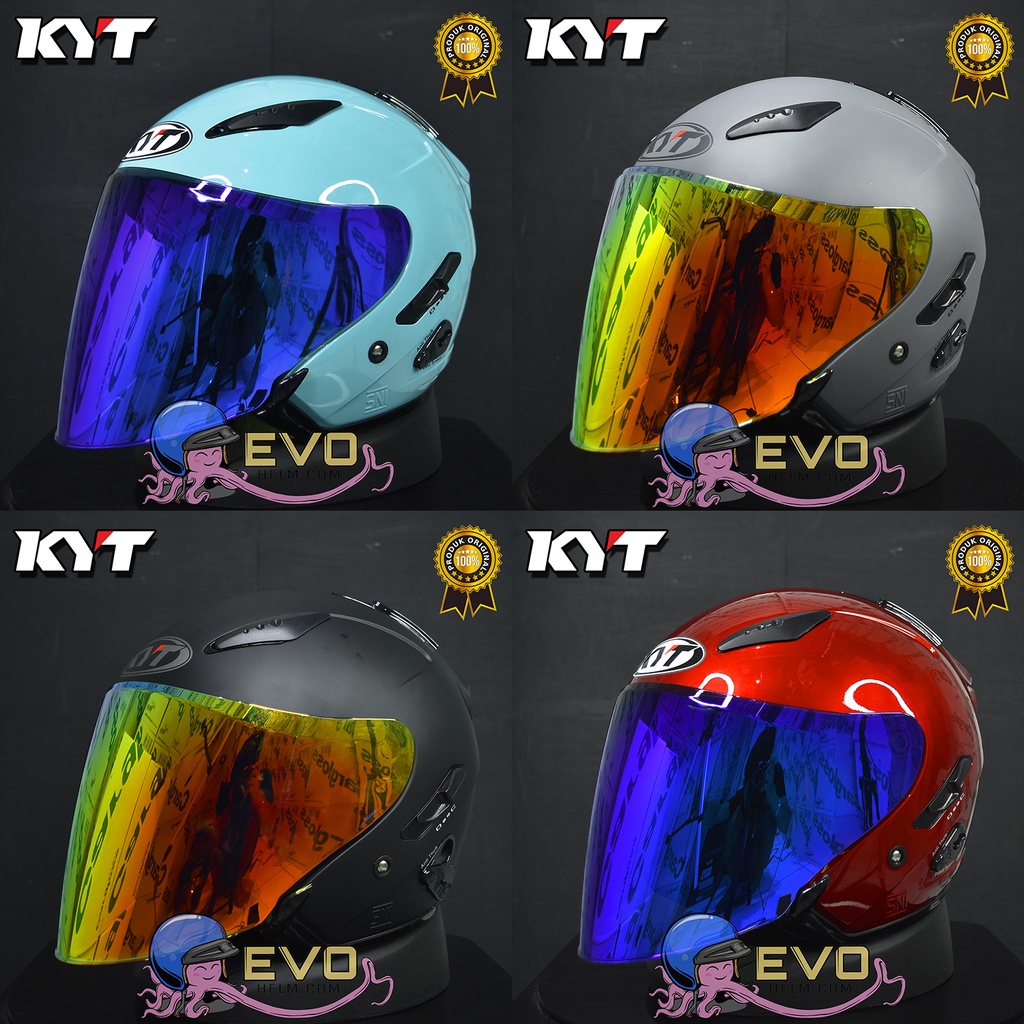 KYT GALAXY_SOLID BLACK METALIK (DOUBEL VISOR)