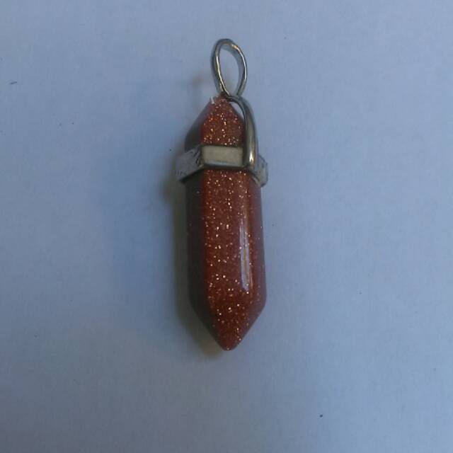 Liontin mini pendulum batu pasir emas