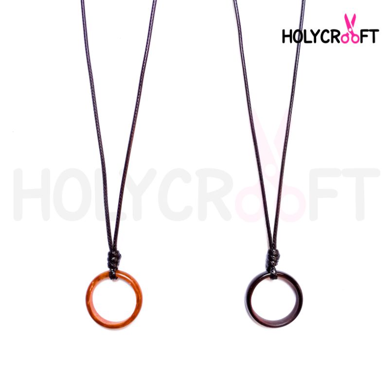 Kalung Tali Pria Hitam Liontin Cincin Ķokka / Kaukah Kesehatan Termurah bukan Titanium Rantai Masker