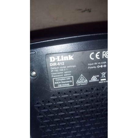 DLINK DIR 612 X1 Router wifi