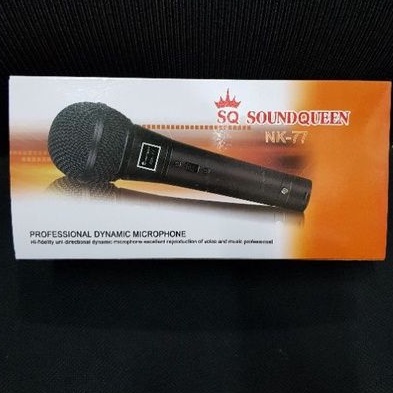 mic kabel SOUNDQUEEN NK-77 professional dynamic microphone karaoke suara voice music ada tombol power On Off