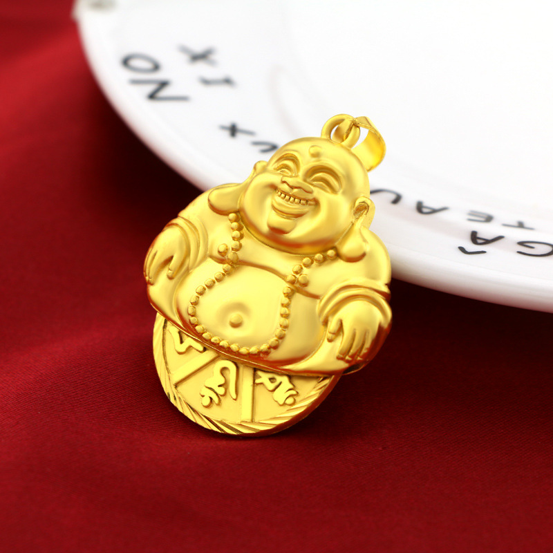 Kalung Emas Asli Kadar 375 Dengan Liontin Bentuk Buddha Untuk Pria