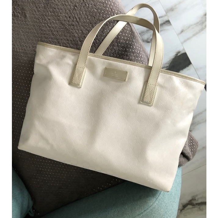 Preloved vgc Gucci Tote bag White with DB (AUTHENTIC❤️)