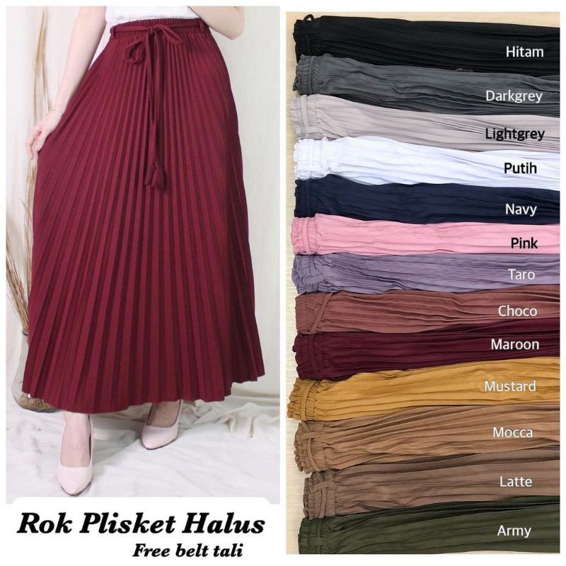 ROK PLISKET PREMIUM - rok panjang pleated halus