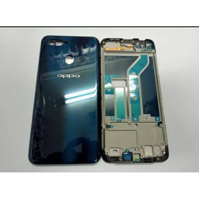 FRAME+BACKDOOR KESING CASING HOUSING FULLSET BEZZEL BAZZEL OPPO A5S ORIGINAL