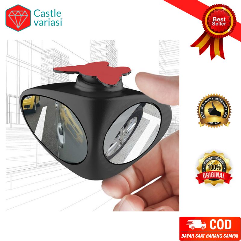 Blind Spot Mirror KIRI Kanan Kaca Spion 2in1 Wide Angle 360 Spion Mobil / SPION TAMBAHAN BLIND SPOT