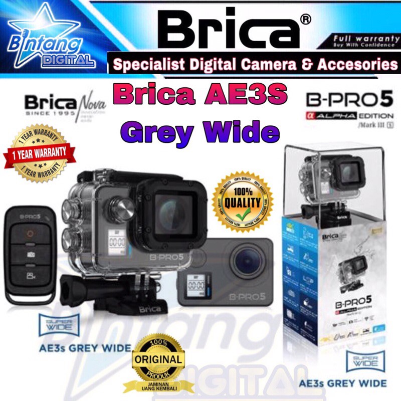Brica Bpro5 AE3S Grey / Bpro5 AE3S Grey / Action Cam Brica Bpro5 AE3S Gey / Brica Alpha Edition 3S