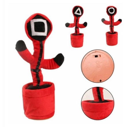 mainan boneka kaktus dancing usb bisa meniru suara  /kaktus joget