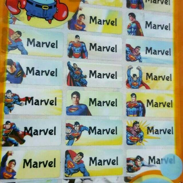 

Label nama sticker waterproof Superman