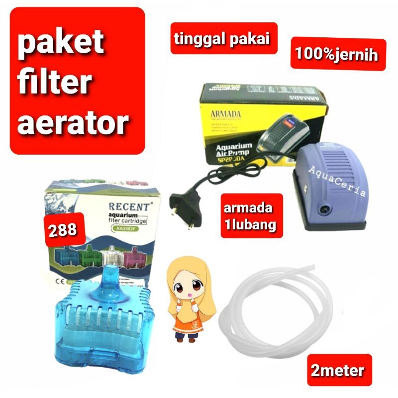 air pump aerator armada 1lubang + filter premium 2803F