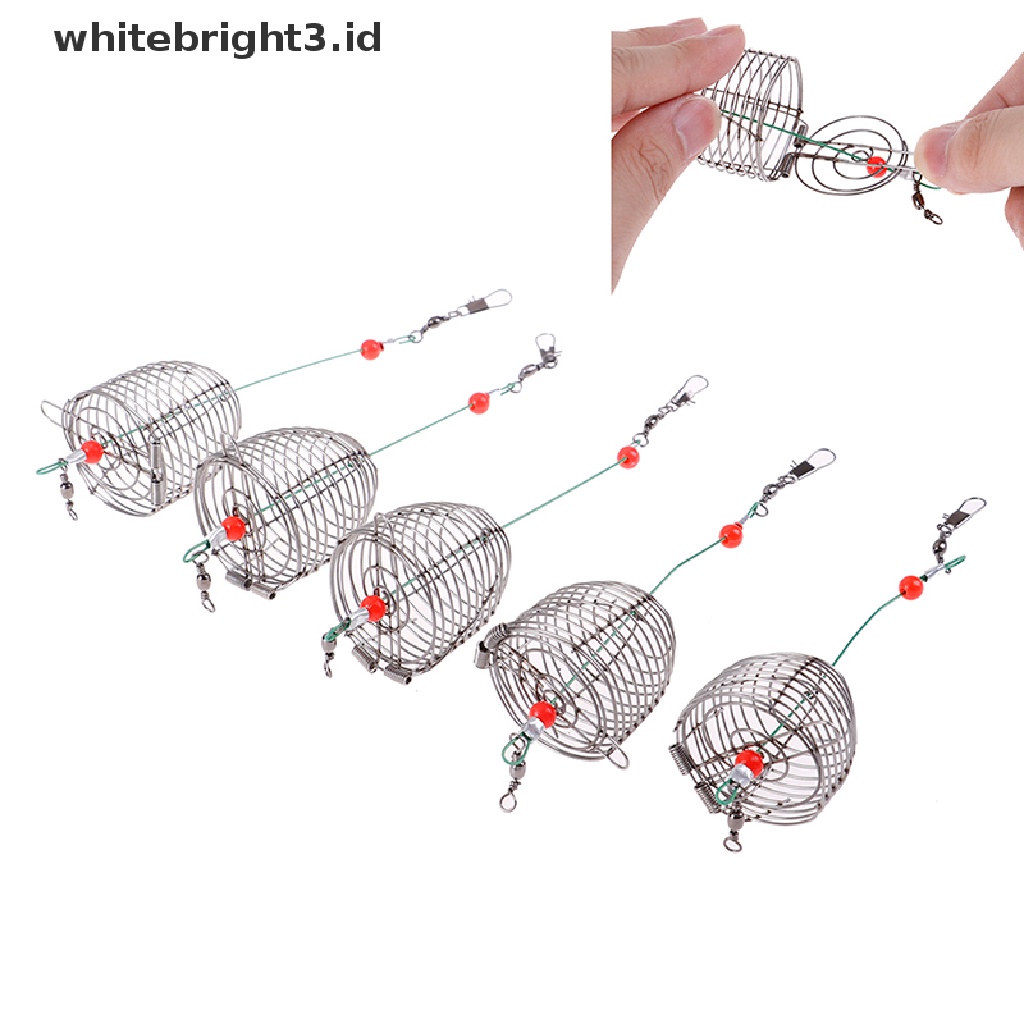 (whitebright3.id) 5pcs Keranjang Umpan Pancing Bahan Kawat