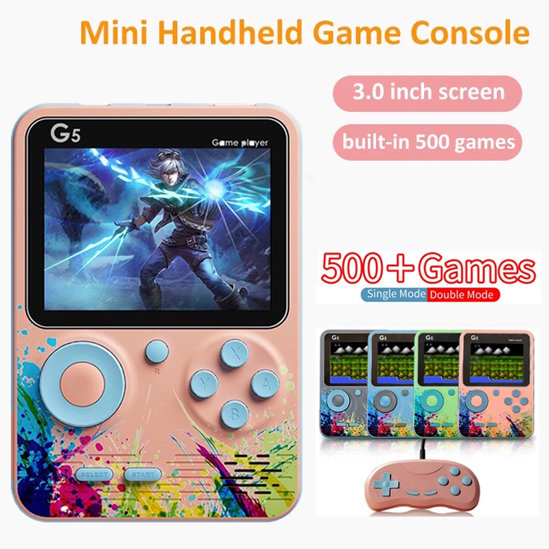 Bisa COD! G5 Console Gameboy Built-in Classic 500 Game in 1 Portable Game Player 1/2 PLAYER