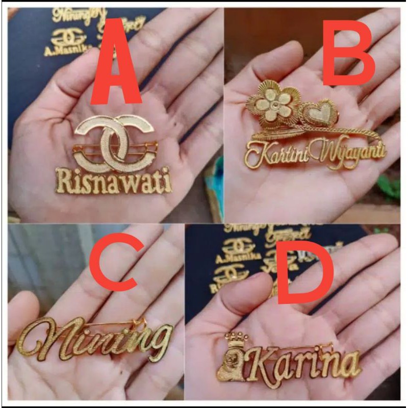 bros nama /bros custom /Grosir bros nama /kilang brooch nama /bros ukir nama /bros tempah nama-5