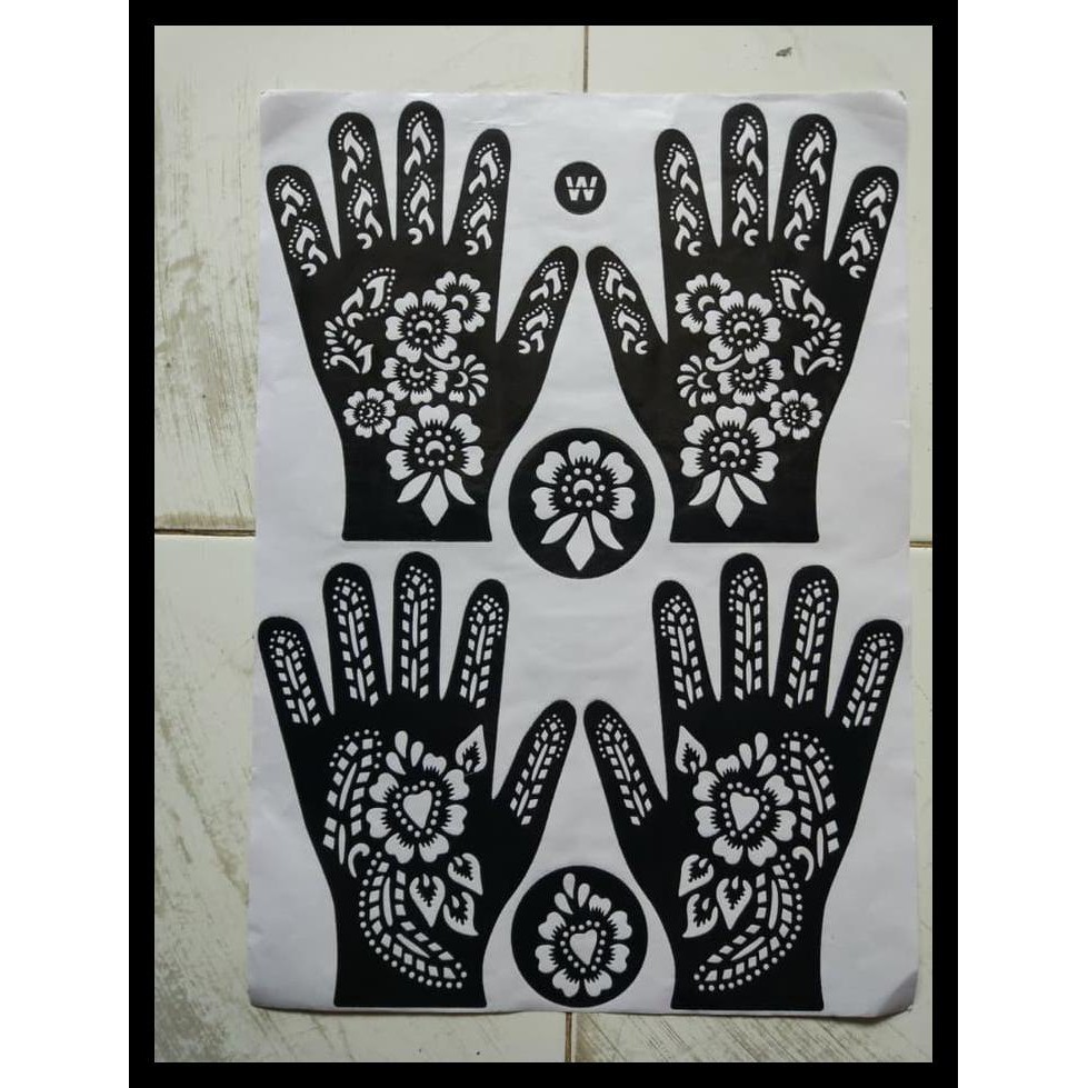 Paling Dicari Sticker Cetakan Henna Hena Mahendi Golecha Dll