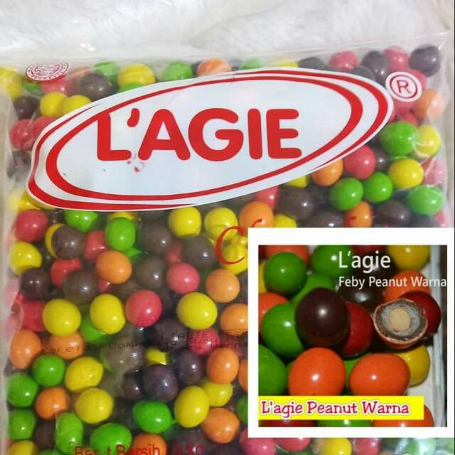 

L'agie feby peanut/isi kacang-1kg-manis-renyah-gurih-kemasan repack-coklat murah