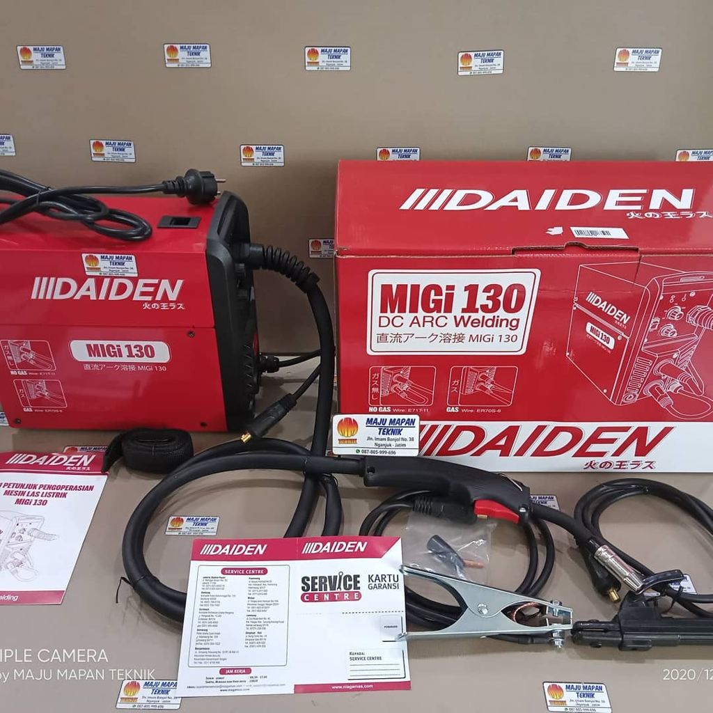 Mesin Las / Trafo Las Listrik MIG DAIDEN IGBT MIGi 130 2T 4T Welding Machine Mesin Las DAIDEN MIGi 130 Travo Inverter Mig Tanpa Gas Gasles Travo Las Inverter Las CO2 Core GasLess SS Besi Stainless Trafo Las