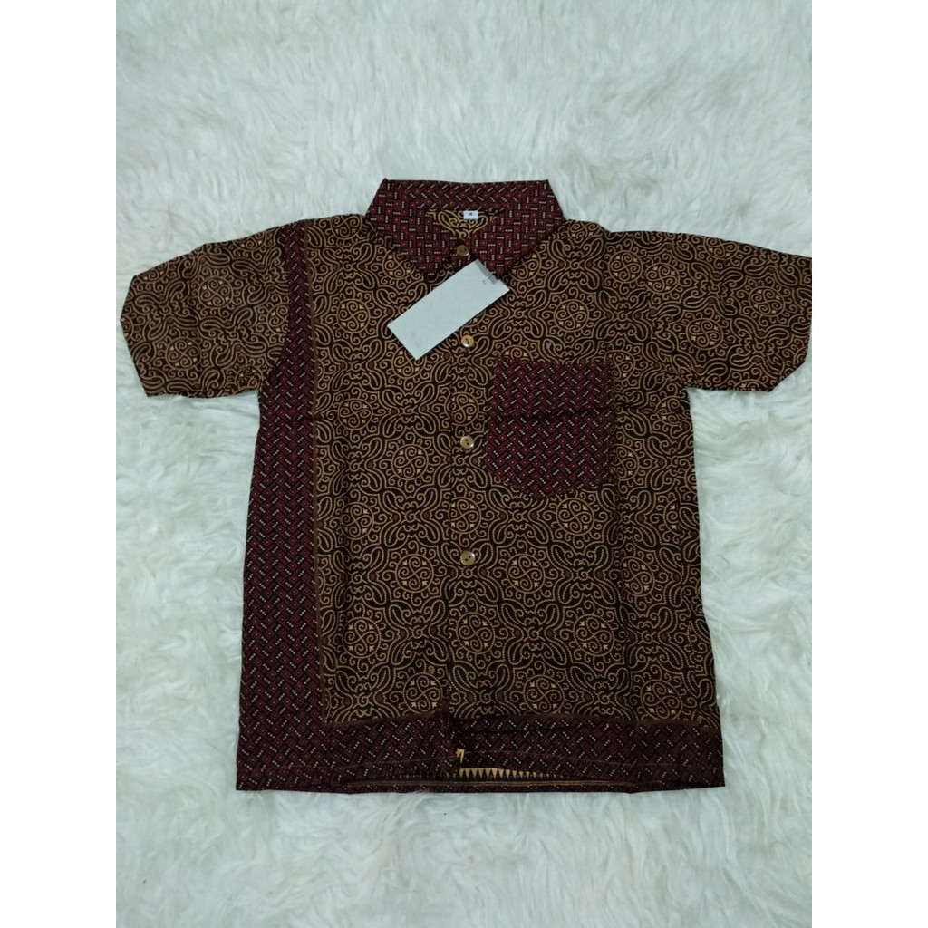 kemeja batik anak capucino