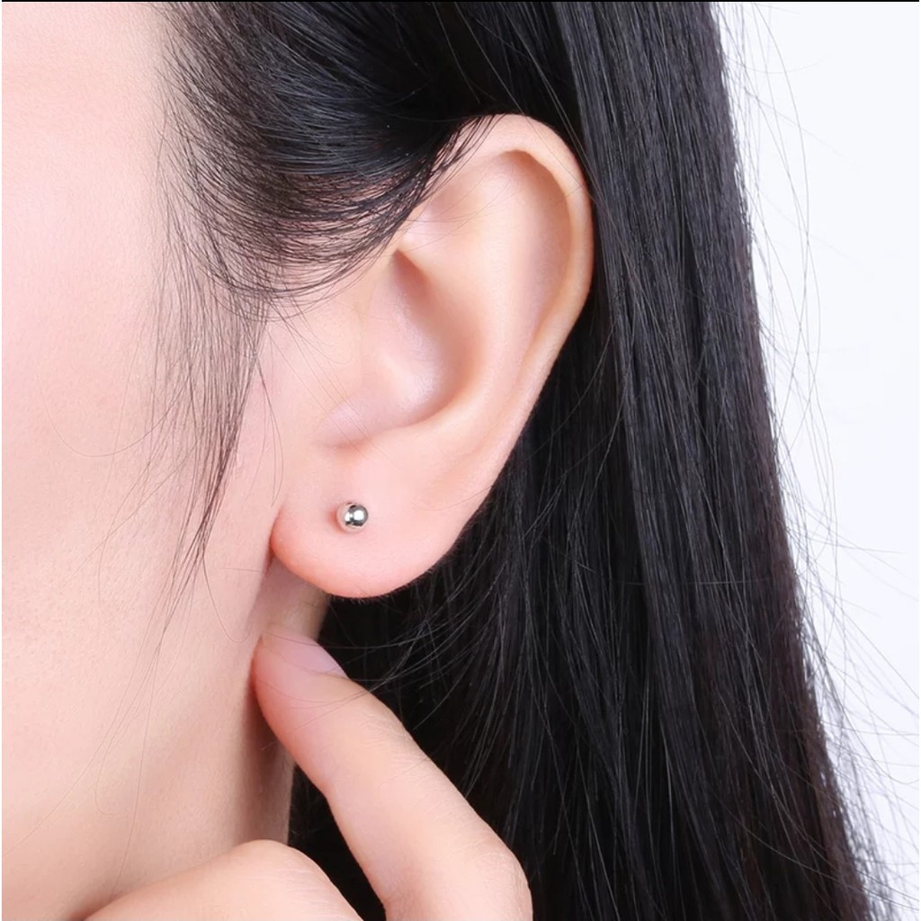 Anting Tusuk Titanium Bola Sempurna Simple dan Elegan