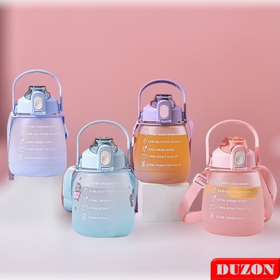 BOTOL AIR 1.1 LITER BOTOL GENDUT GEMOY AIR MINUM ANAK MOTIVASI RAINBOW