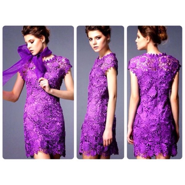 Charming Purple Dress - Gaun Brokat Ungu