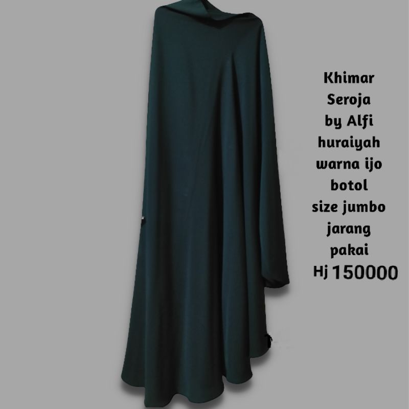 Khimar Seroja Alfi huraiyah ijo botol