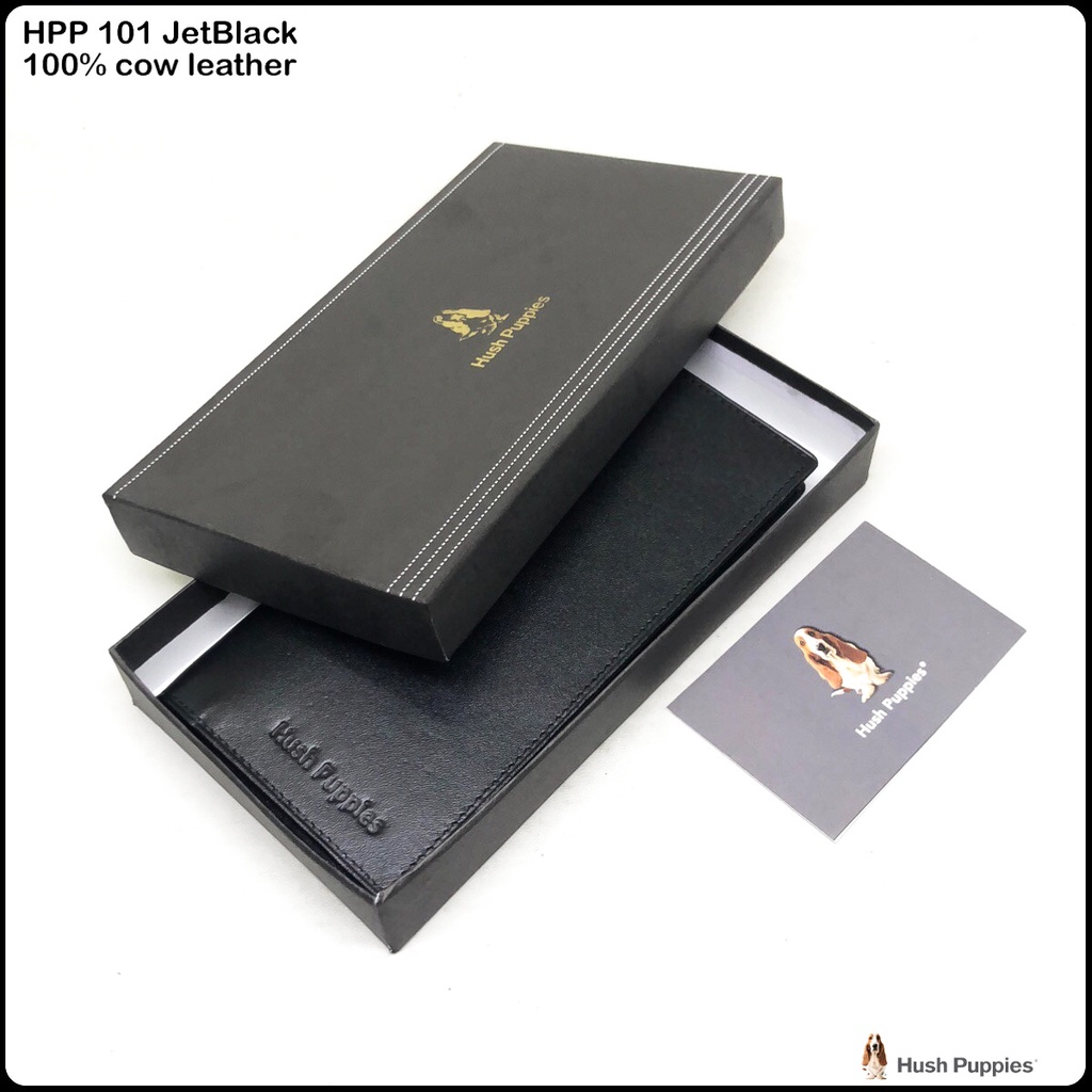 dompet kulit hushpuppies 101 jetblack replica premium bahan kulit sapi dompet murah panjang