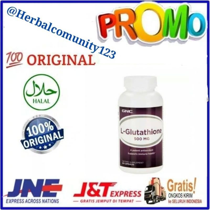 GNC L-GLUTATHIONE ANTIOKSIDAN 500MG ANAK AUTIS INSULIN LANSIA STRESS LEMAK HATI 500 TABLET