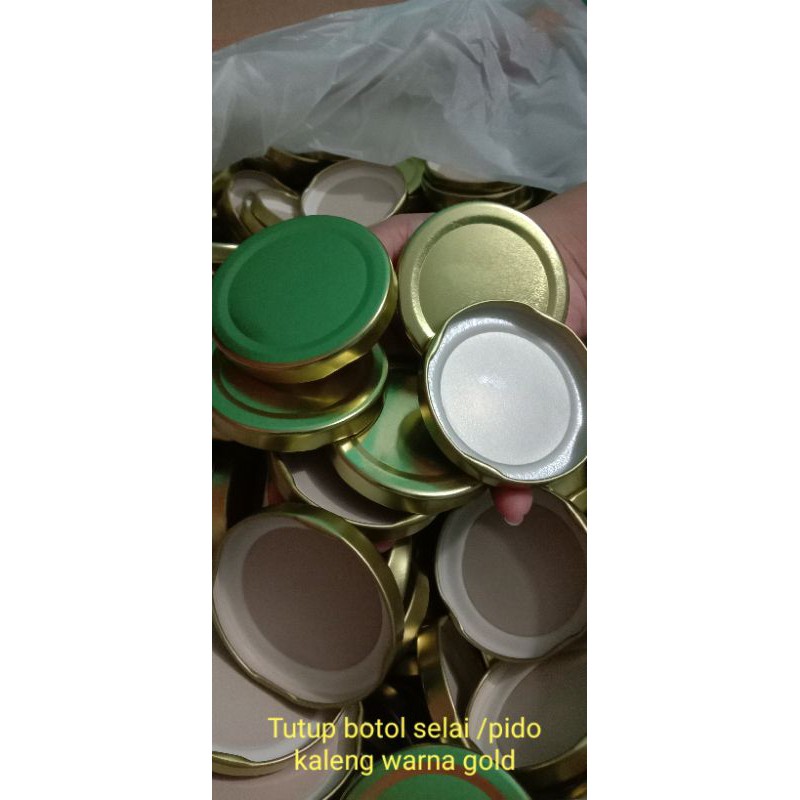 

Tutup selai/pido kaleng warna gold