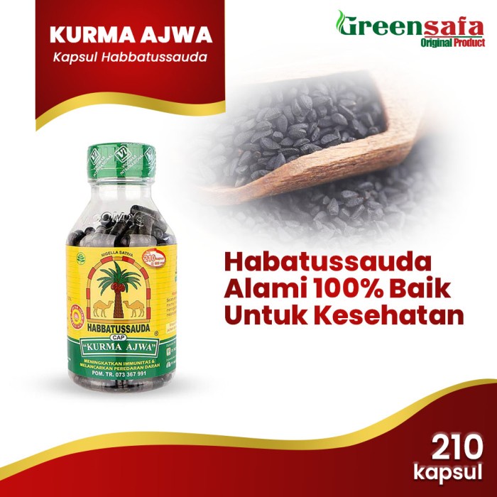 

Habbatussauda CAP Kurma Ajwa 210 Kapsul / Capsul