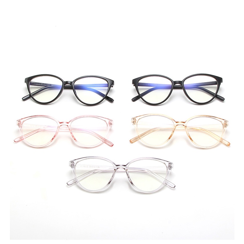 (YUZHU) Kacamata Gaya Busana Korea Untuk Wanita Retro Cat Eye Frame Kacamata Untuk Wanita/Pria