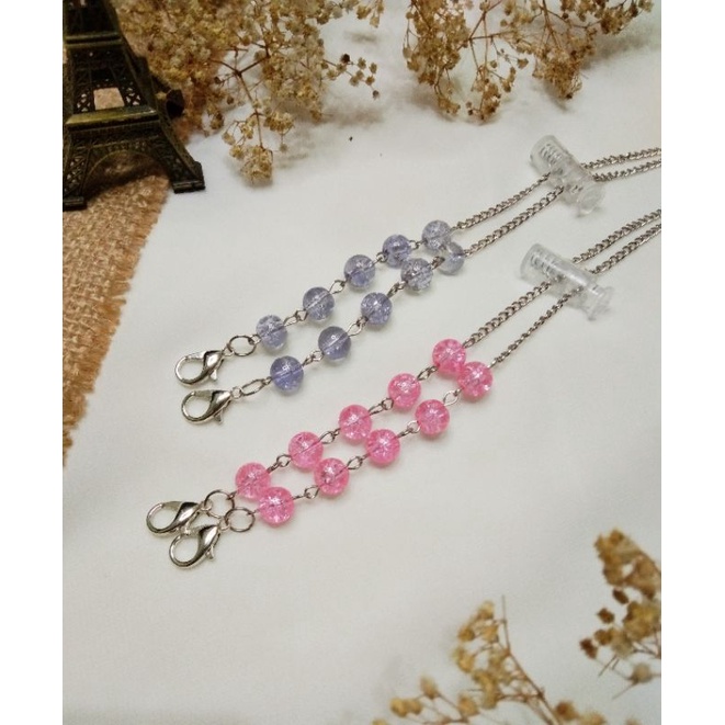 konektor masker 2in 1, strap masker mutiara 2 in 1, strapmask
