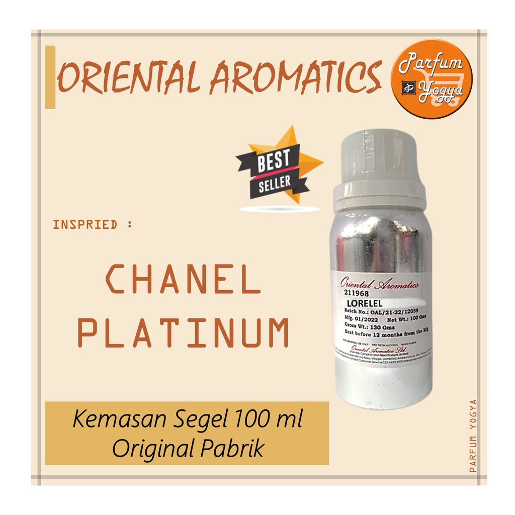 BIBIT PARFUM MURNI ORIENTAL AROMATICS CHANELL PLATINUM 100 ML | SEGEL