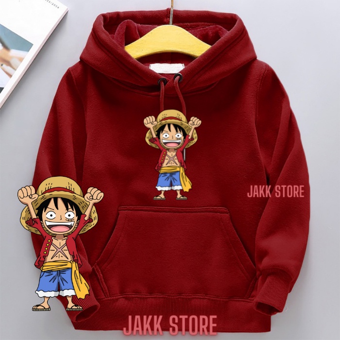 Sweater Anak Laki Laki Perempuan/Switer LUFFY ONE PIECE Anak Usia 2-15 Tahun/Hoodie Anak Lucu/Hodie Anak Anak Terbaru