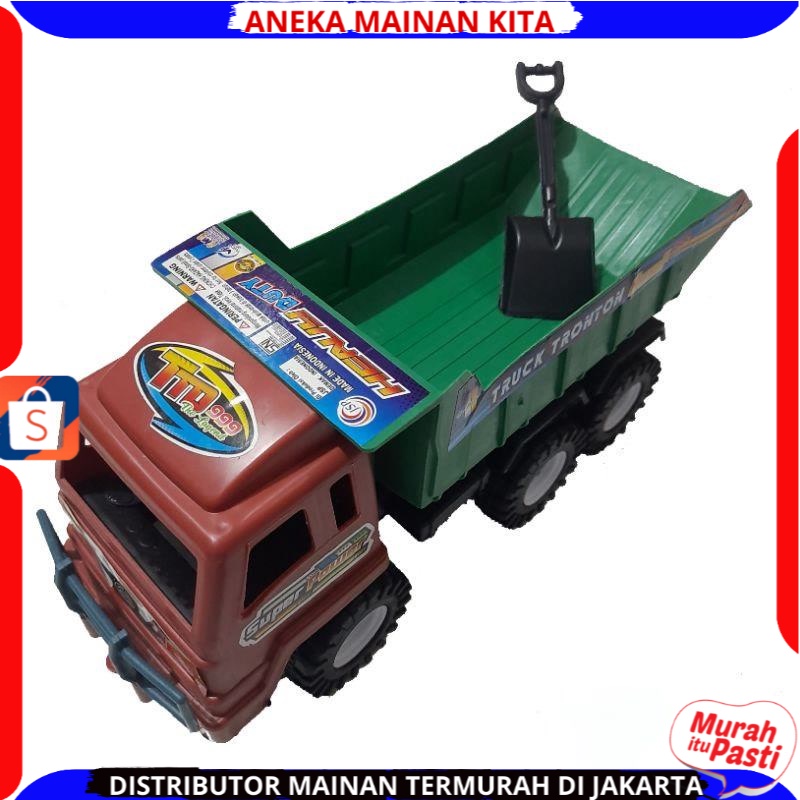 Mobil mobilan Mainan Truk Dump Muatan Pasir ukuran Besar - Mobil Mobilan Truck Tarik Edukatif