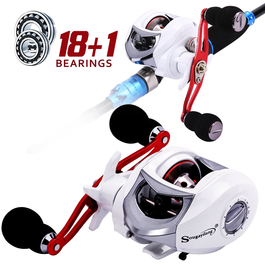 18+1 BB Castiing Fishing Reel dengan gear ratio tinggi 6.3:1 Dan Metal Handle untuk alat pancing air tawar.