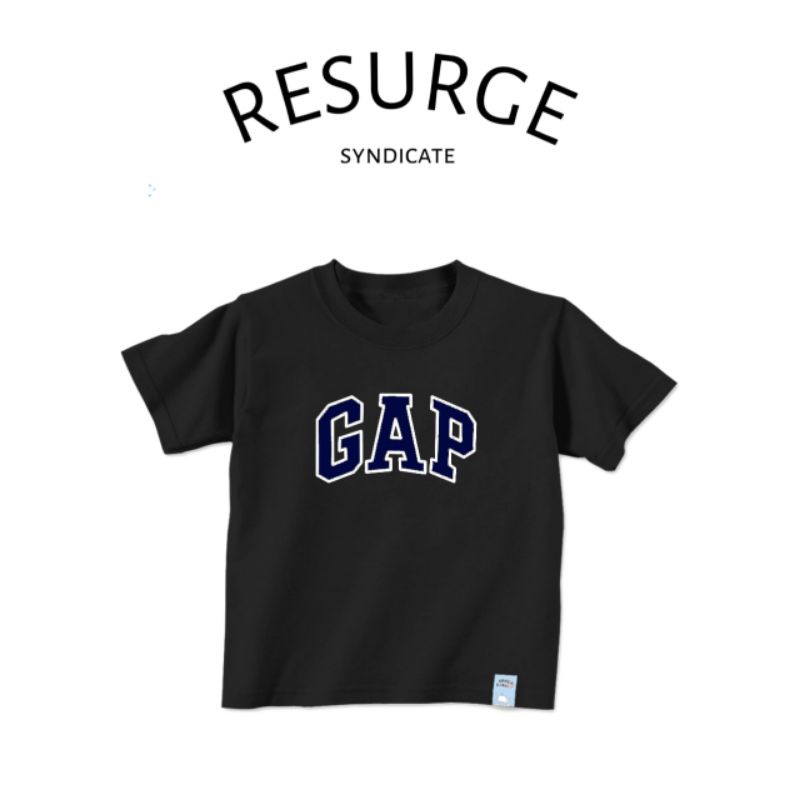 Kaos baju anak GAP vintage umur 1 - 12 tahun hitam/black pria wanita dewasa remaja anak tshirt tee m