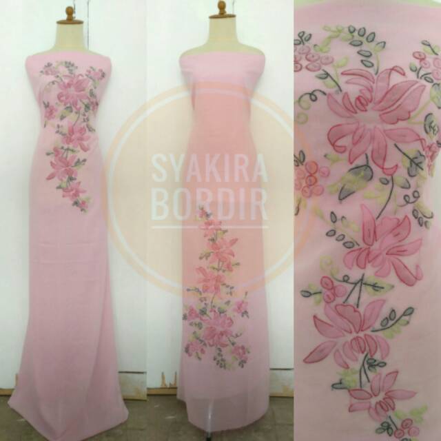 Bahan Baju Sulam Bayang Helena