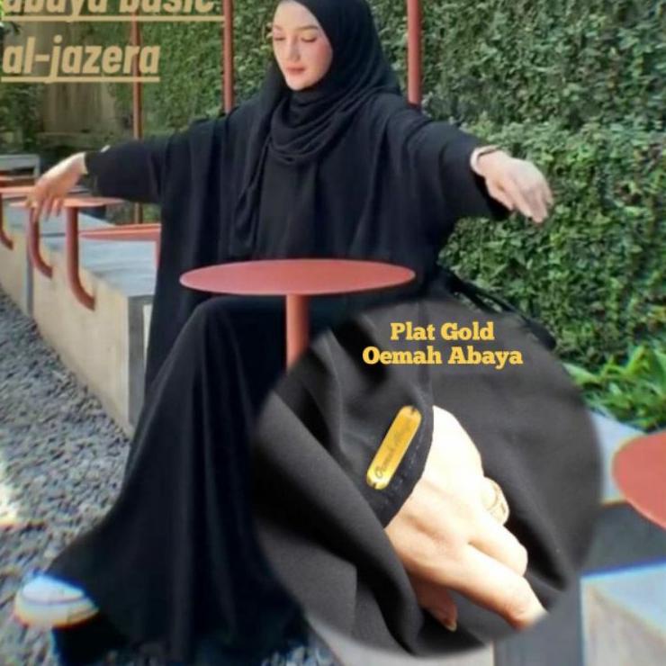 Menarik.. Abaya hitam kaftan simple klok lebar arab turkey dress renda dubai polos