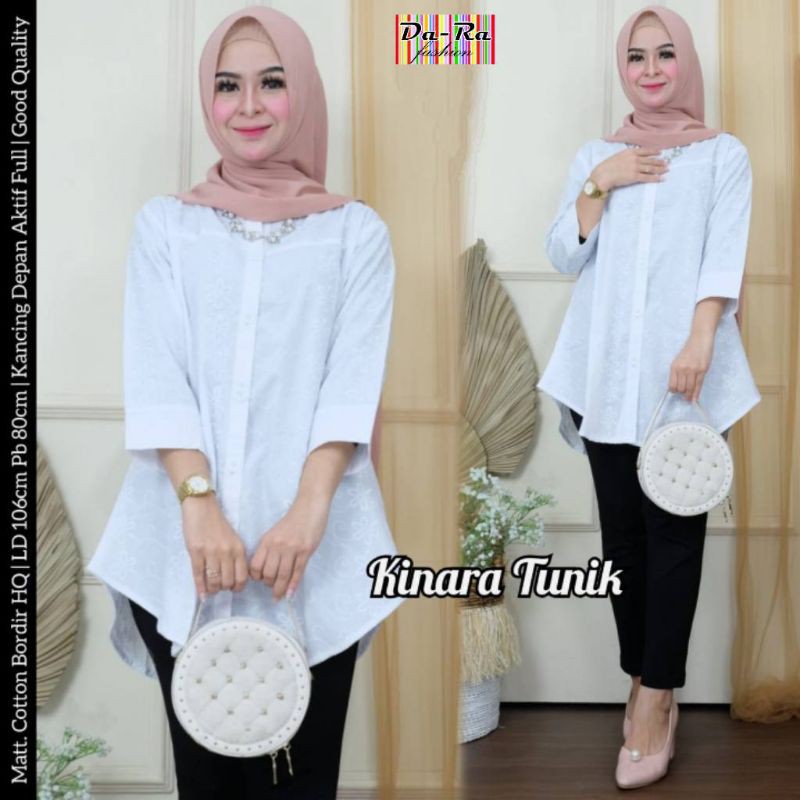 KINARA TUNIK KATUN PUTIH POLOS BY DARA