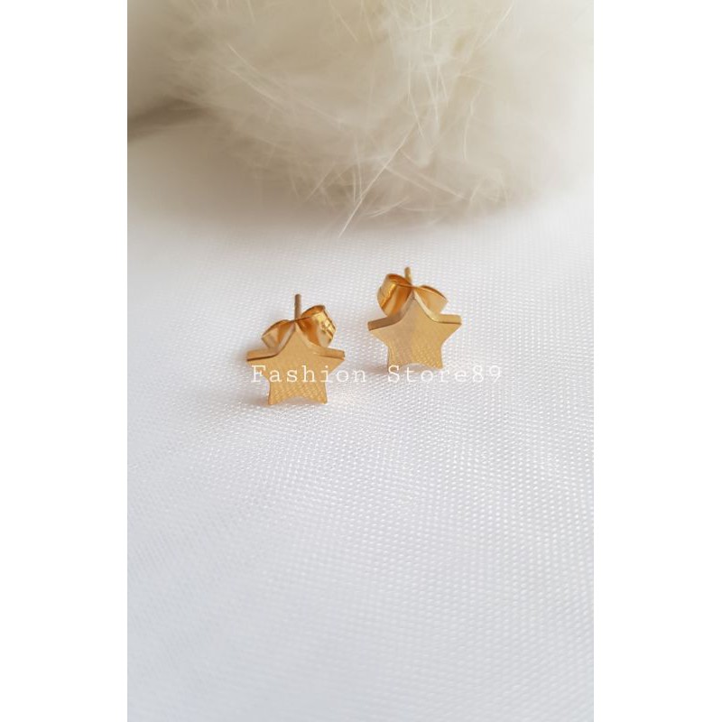 Anting Tusuk Bintang Bestseller impor titanium gold Anting Tusuk Star impor fashion dewasa dan anak