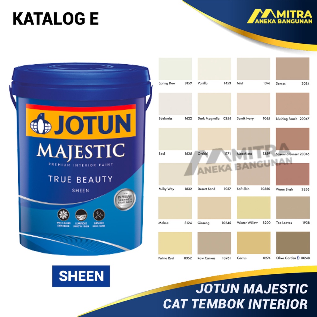 Jual CAT TEMBOK INTERIOR JOTUN MAJESTIC TRUE BEAUTY SHEEN 2,5 LITER